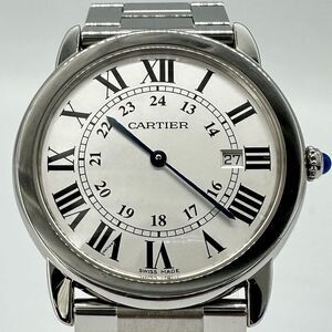 Cartier Ronde Solo LM De Cartier W6701005 Watch Date Quartz SS White Silver